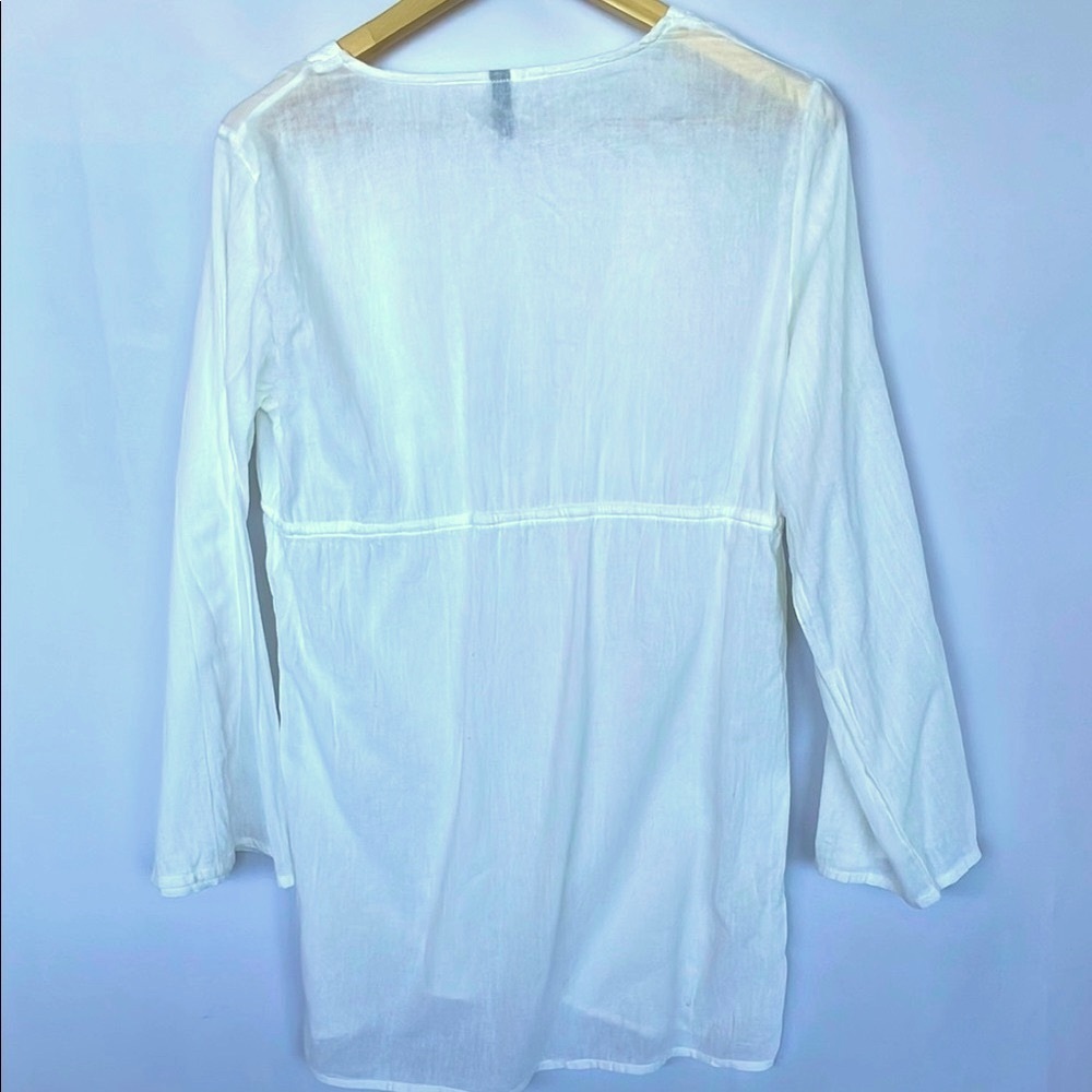 Ralph Lauren White Cotton Tunic Swim-coverlet OneSize - Picture 6 of 11